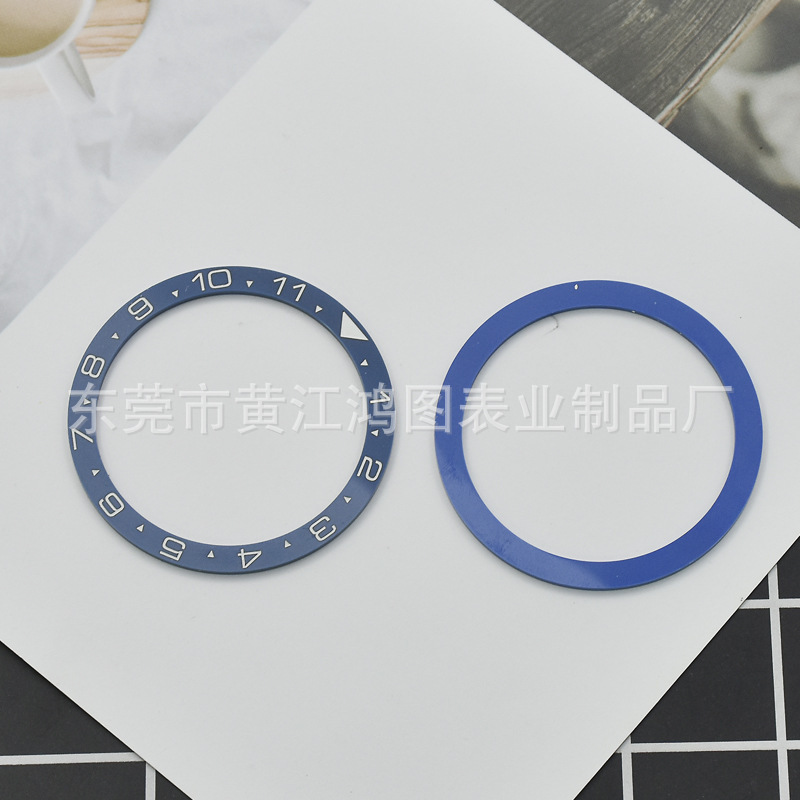 New Zirconia Ceramic Ring Mouth Haimedes Watch Bezel Scale Ring 38Mm*31.6Mm Flats Bottom Ring