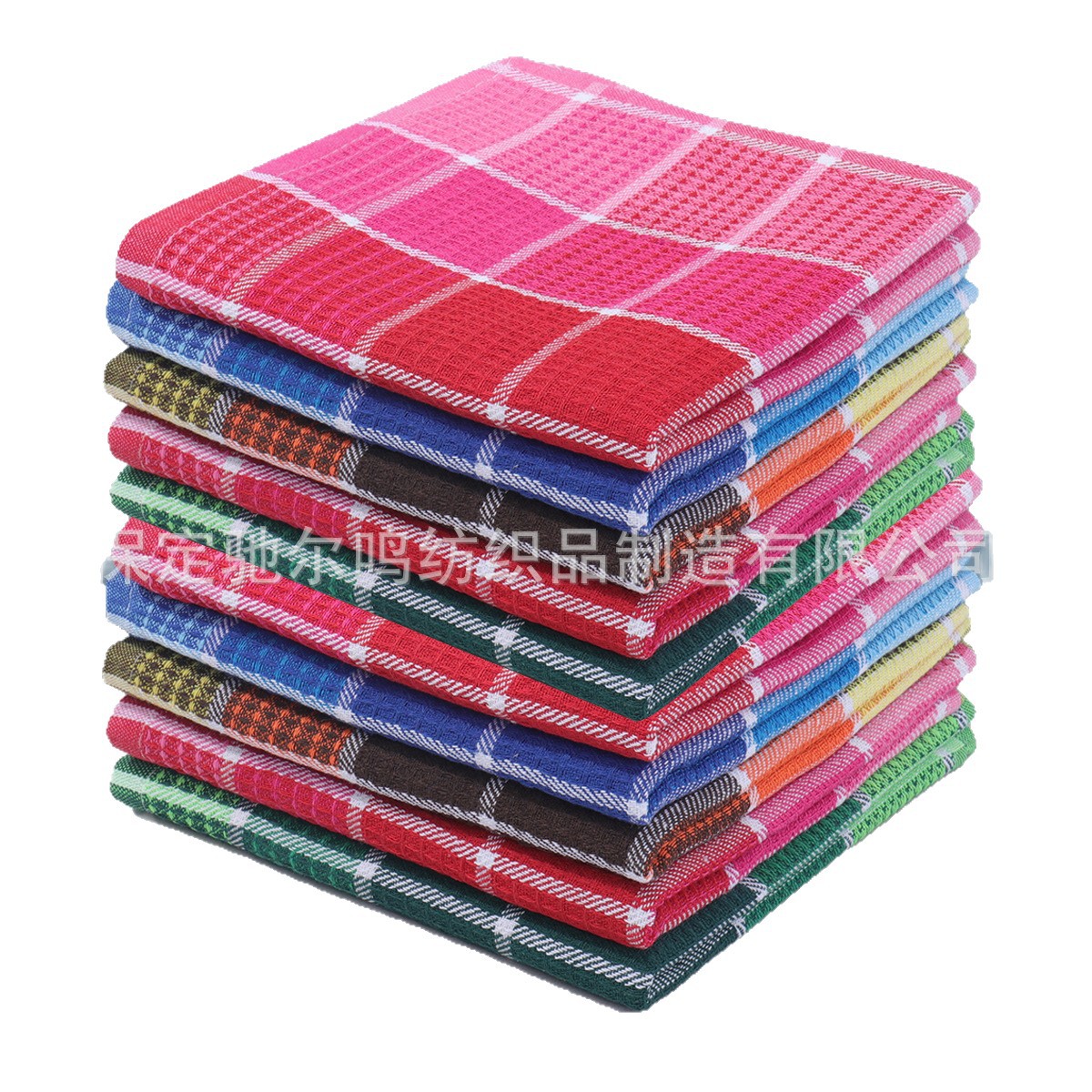 Cross-Border Supply Waffle Household Kitchen Cleaning Rags That Absorb Lint and Are Not Easy to Shed, Scouring Pads, Labeling and Wholesale