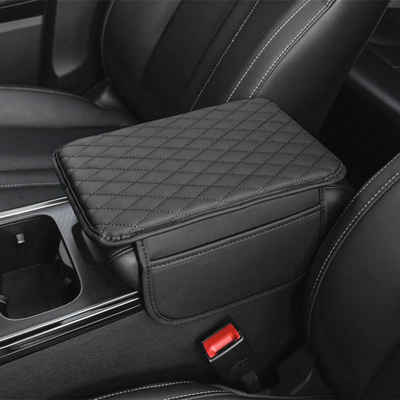 New car armrest box cushion leather quilted embroidered universal car cross-border explosion carrying paper towel central armrest box protective cover
