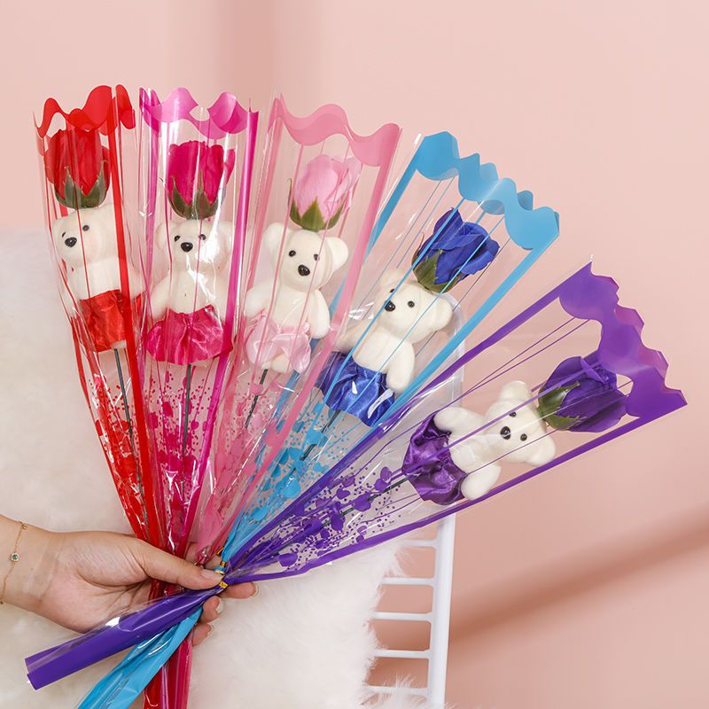 Подарок на День святого Валентина для учителей, букет из мыльных цветов в виде медведя, подарок для девушки