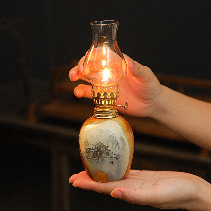 Cross-Border Everlasting Lamp Tea Room Ornaments Creative Bar Buddha Offering Butter Lamp Outdoor Camping Atmosphere Lamp Decoration Wholesale