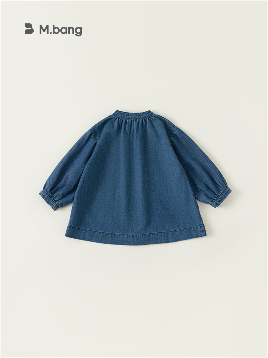 Yu Bao children's clothing Korean girls autumn solid color long sleeve denim skirt children's skirt 2025 spring CQ83112
