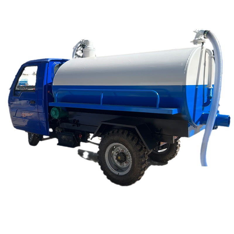 Agricultural Diesel Three-Wheel Fecal Suction Truck 2-Square Self-Priming Self-Discharging Fecal Suction Truck Rural Toilet Septic Tank Fecal Suction Truck