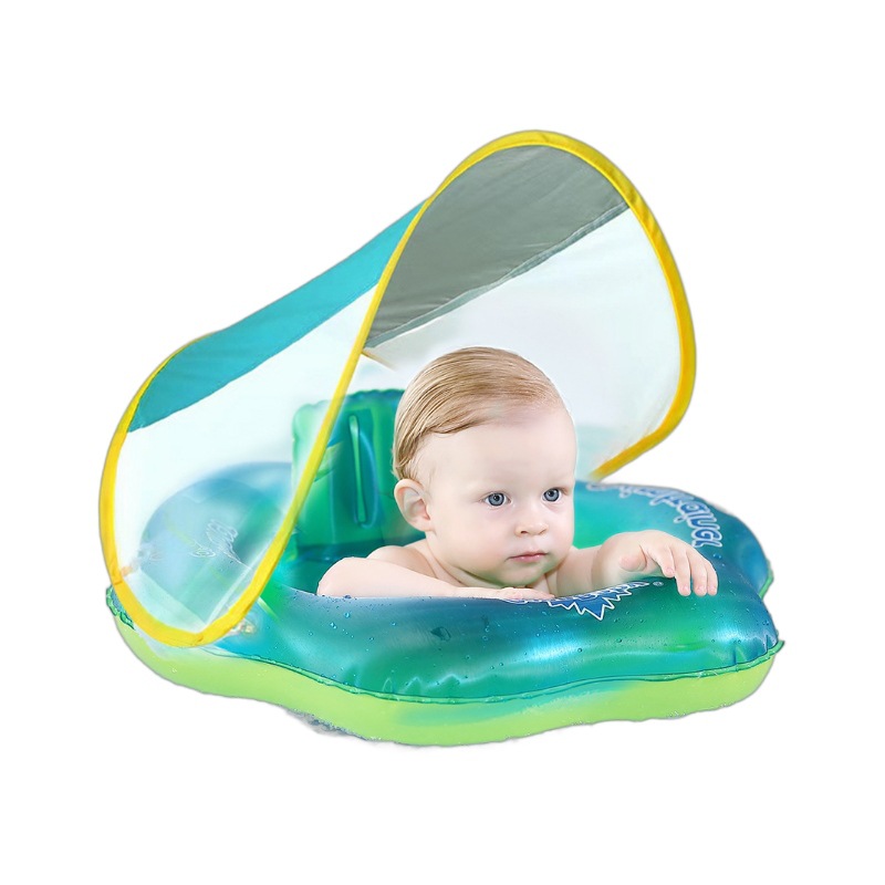 Baby Seat Float Swimming Ring with Sunshade Canopy for Home Use, Suitable for Children Aged 3-6, Thickened Baby Float Seat