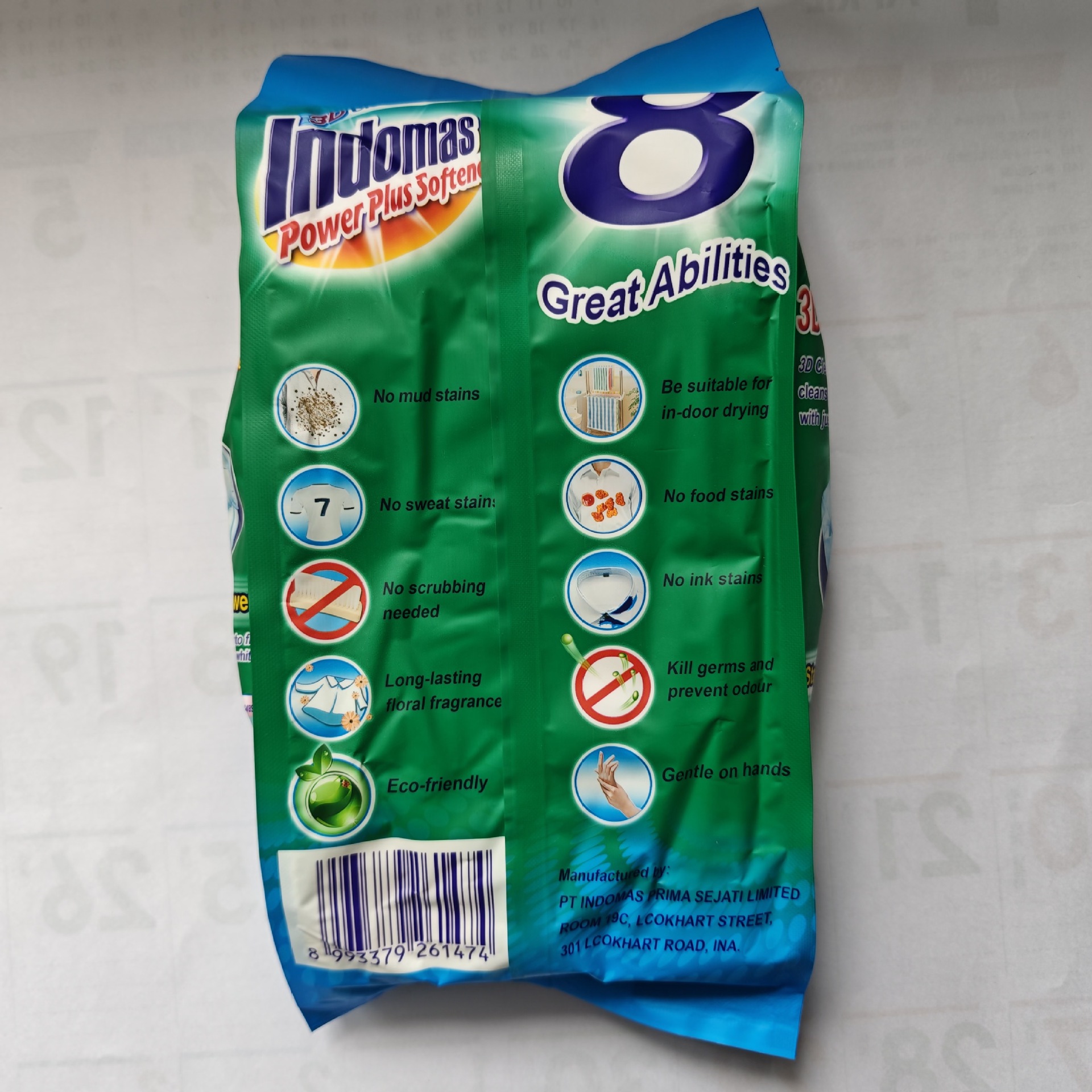 Indonesia Levia Bubble Piaole Phosphorus-Free Washing Powder Baby Washing Powder Jasmine Fragrance Clean and Soft 880g