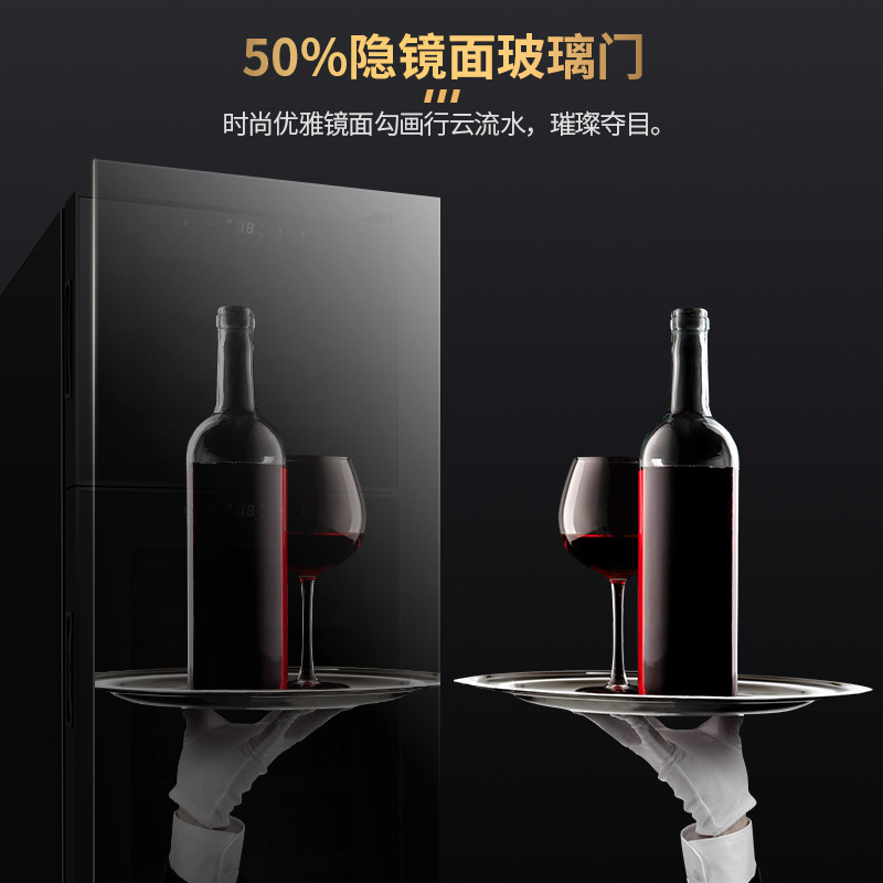 Jialong 18C Digital Cigar Cabinet Constant Temperature and Moisturizing Double-Door Double-Temperature Mini Small Household Tea and Red Wine Cabinet