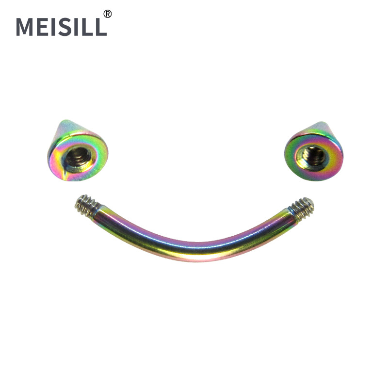 Meier stainless steel pointed eyebrow nail basic curved rod eyebrow ring human body piercing jewelry European and American cross-border ear bone nail