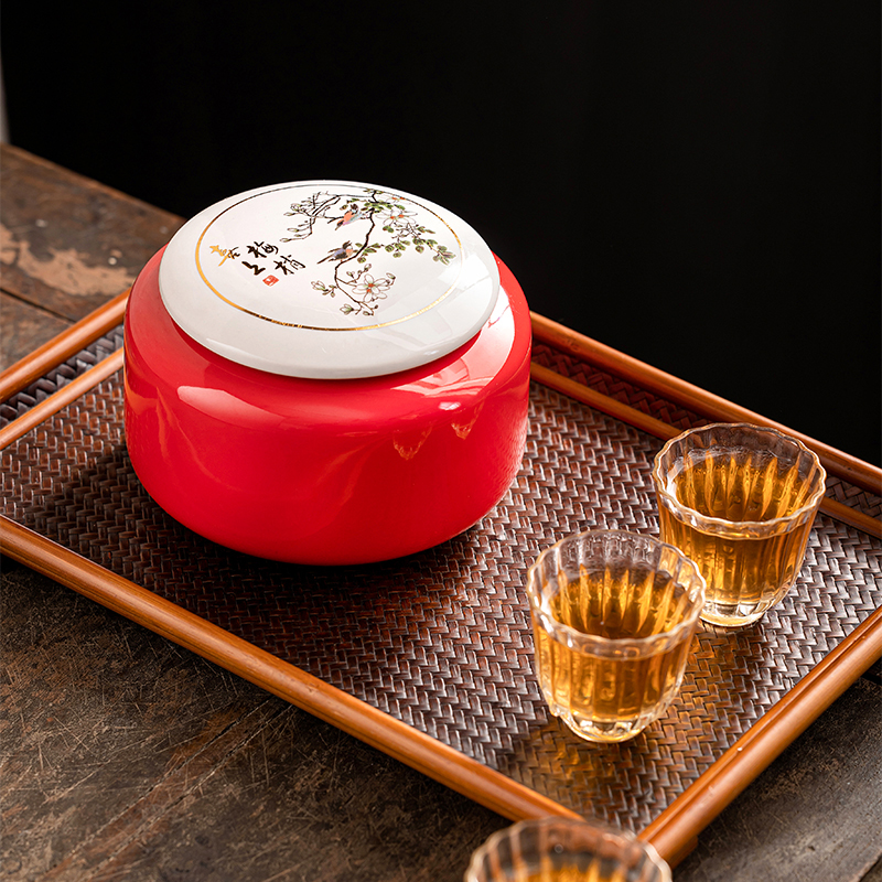 Tea Can Sealed Jar Ceramic Gift Box Empty Box Packaging Double Jar Gift Sealed Jar Black Tea Green Tea Logo