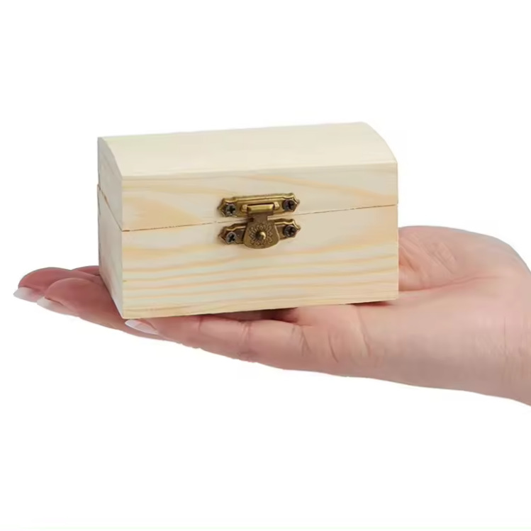 Customized Pine Small Box Jewelry Box Wooden Box Solid Wood Packaging Box Hand-Painted Custom-Made Small Wooden Box Solid Wood