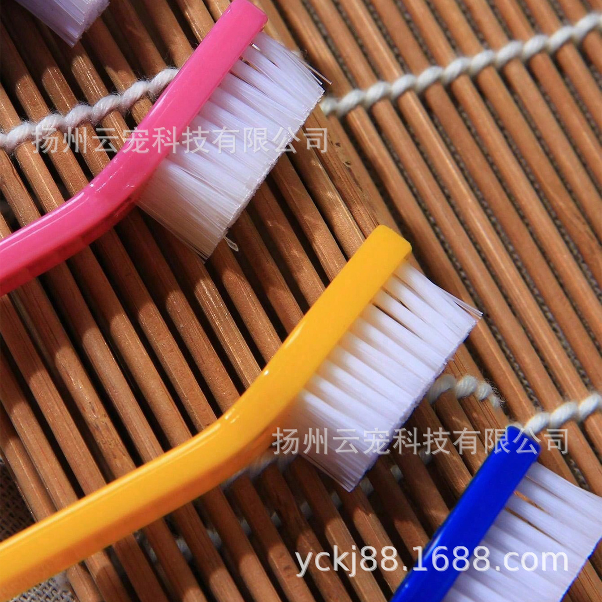 Pet Toothbrush Pet Long Handle Double Head Toothbrush Dog Oral Cleaning Care Soft Bristle Toothbrush Spot Wholesale Discount