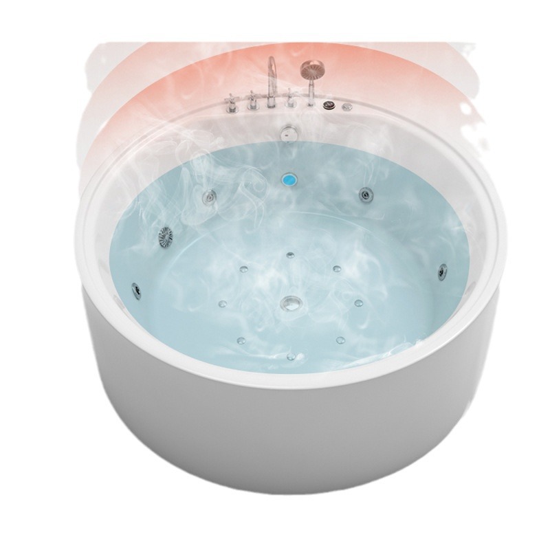 Large Round Bathtub for Home Use in Villas, Double-Person Constant Temperature Massage Bathtub, Hotel and Guesthouse Bathtub, Acrylic Bathtub