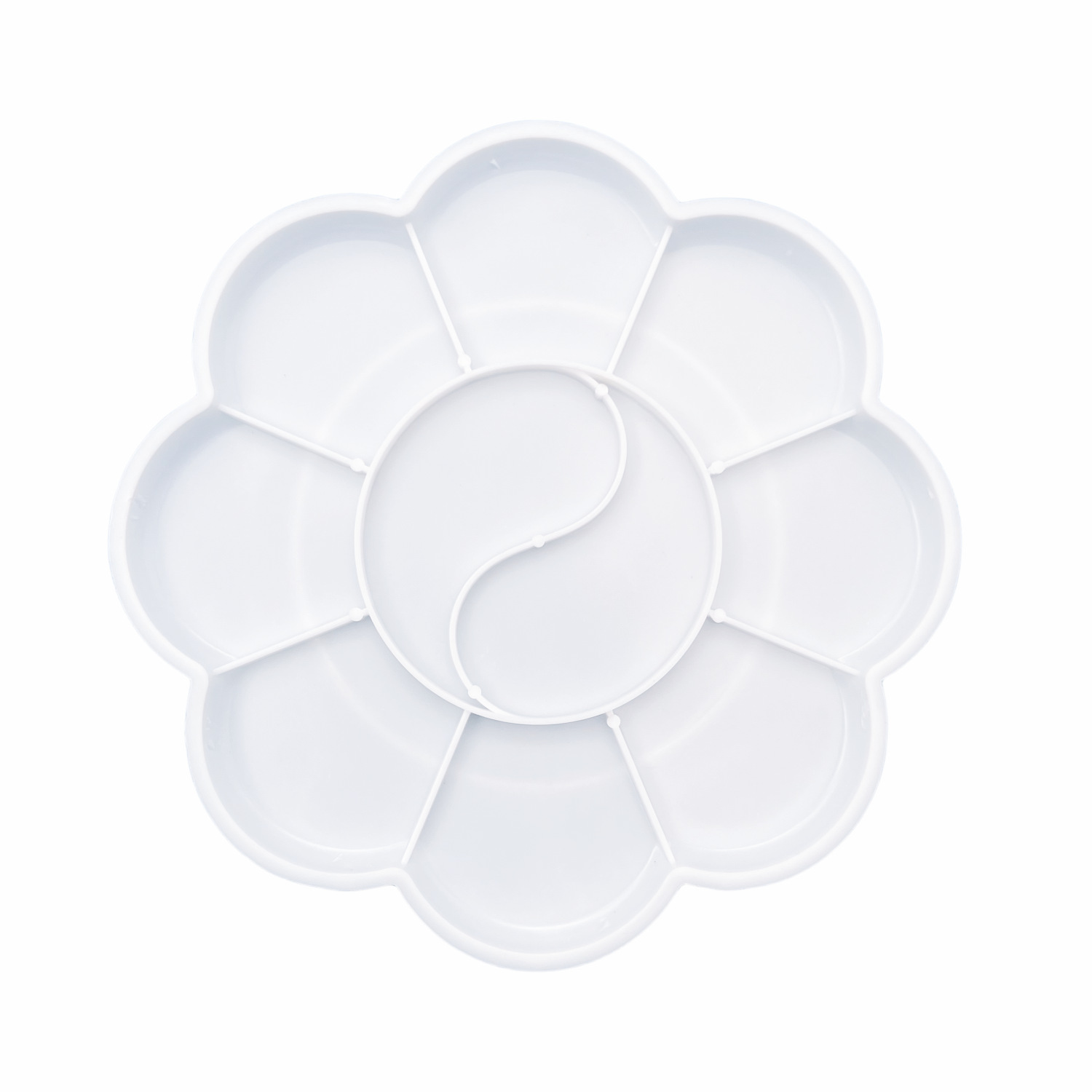 Plum blossom medium color palette plastic 12.5cm paint tray gouache acrylic color palette painting factory direct supply