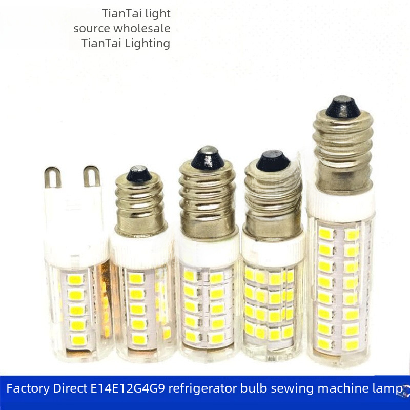 led refrigerator bubble corn lamp bead E14 refrigerator bulb e12 small screw lampblack sewing machine household three-color dimming