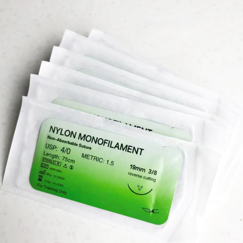 Medical students teaching suture needle with thread nylon thread independent packaging stainless steel needle suture wound sewing kit