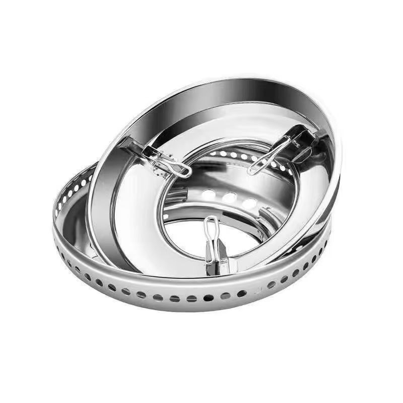 Double-Layer Stainless Steel Gas Stove Windproof Cover Energy-Saving Cover Fire Ring Gas Stove Bracket Accessories Household