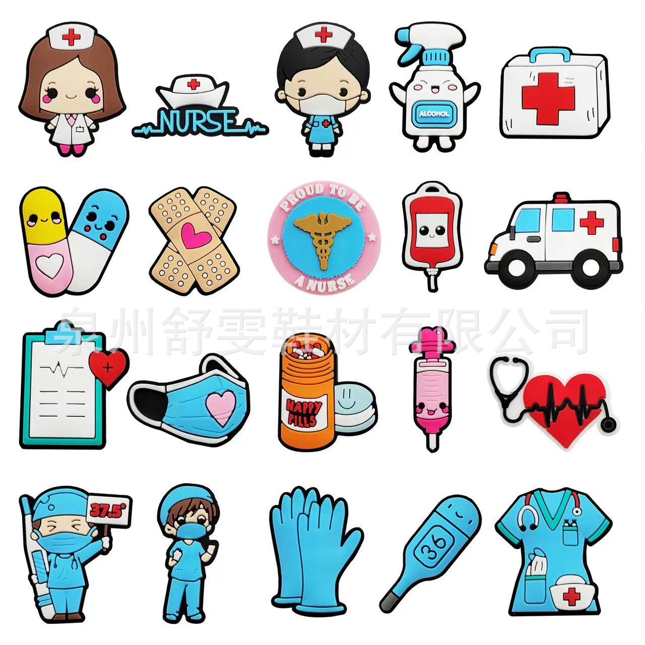 Медицинские обувные пряжки, съемные декоративные пряжки из ПВХ для обуви