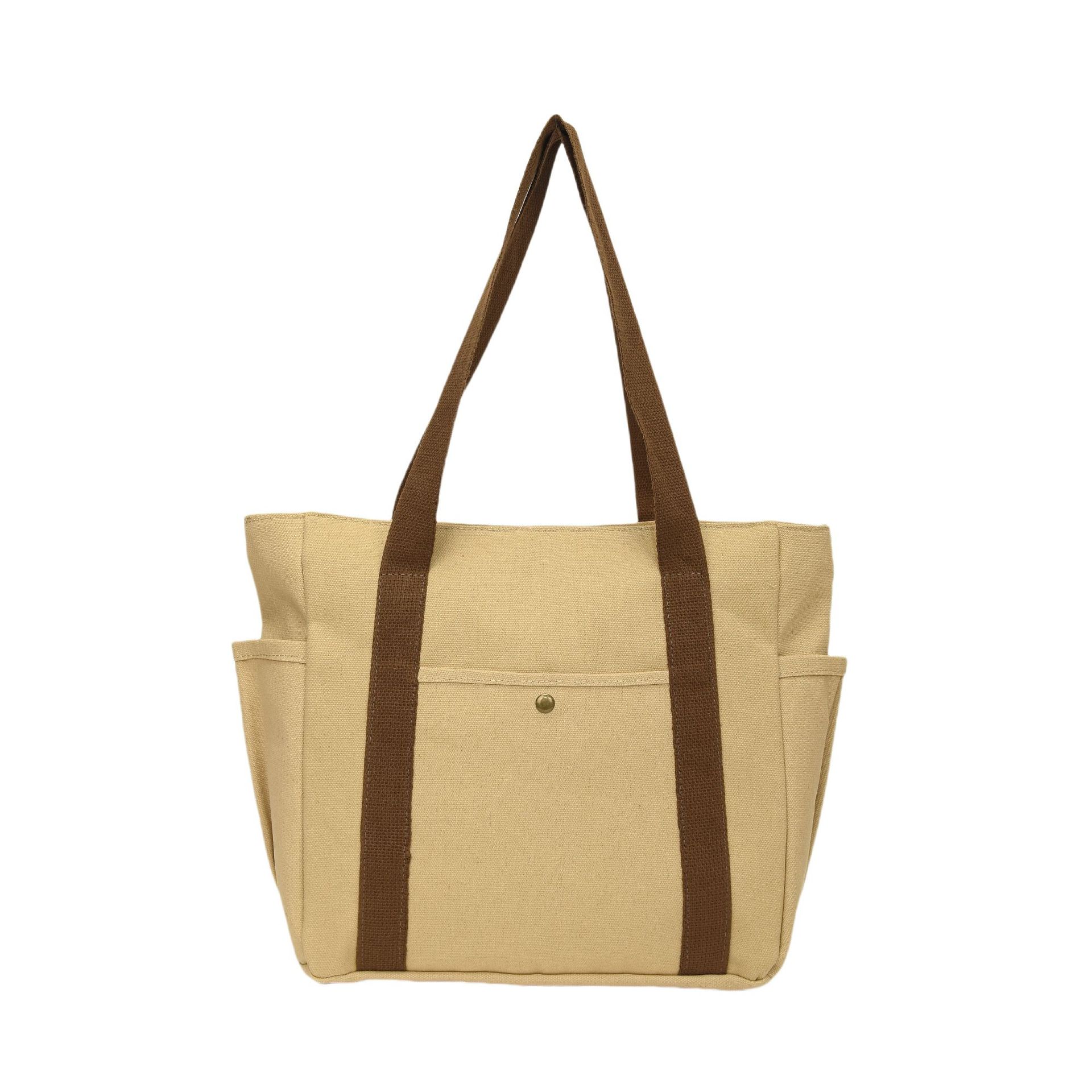 Canvas Women's Bag 2025 New Handbag Shoulder Bag College Student Versatile Handbag Large Capacity Commuter Tote Bag