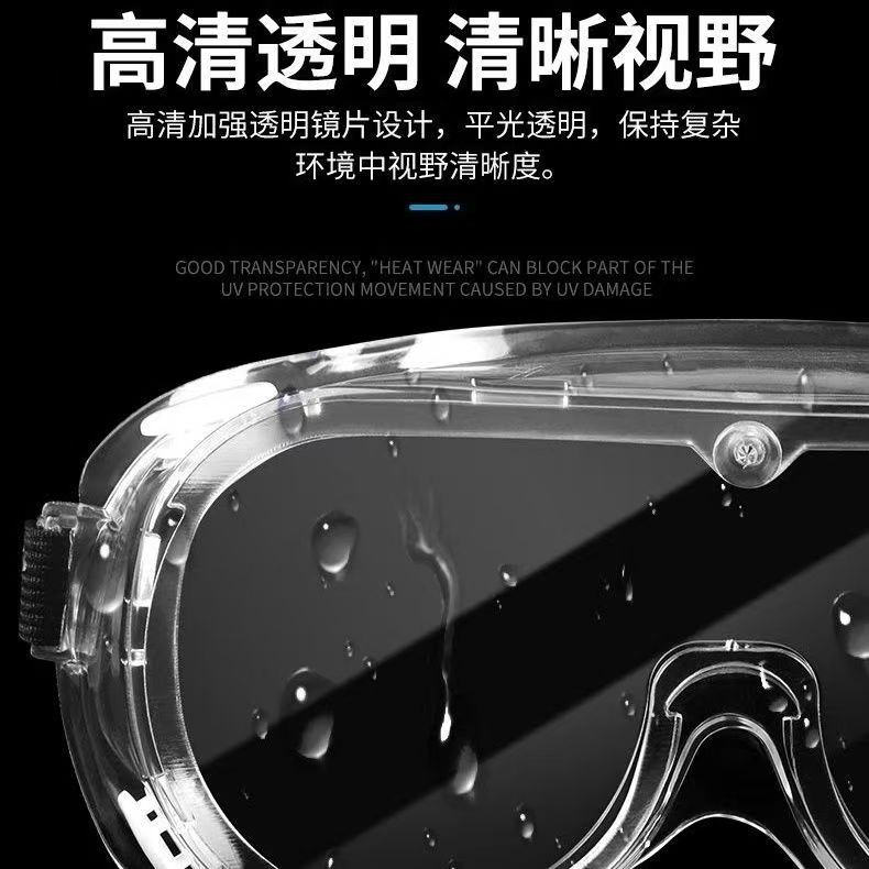 Medical Goggles, Anti-Droplet Splash Isolation Eye Mask, Individually Packaged Protective Eye Mask, Head-Mounted Dust-Proof Eye Mask for Men and Women