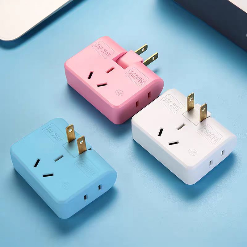 180 ° ультратонкий, экономящий место, поворотный преобразователь розетки, один на три