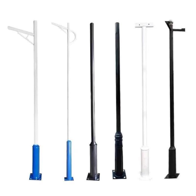 Processing of Various Street Light Poles 6.7m 8m Hot Galvanized Solar Street Light Pole Monitoring Bracket Pole Customization