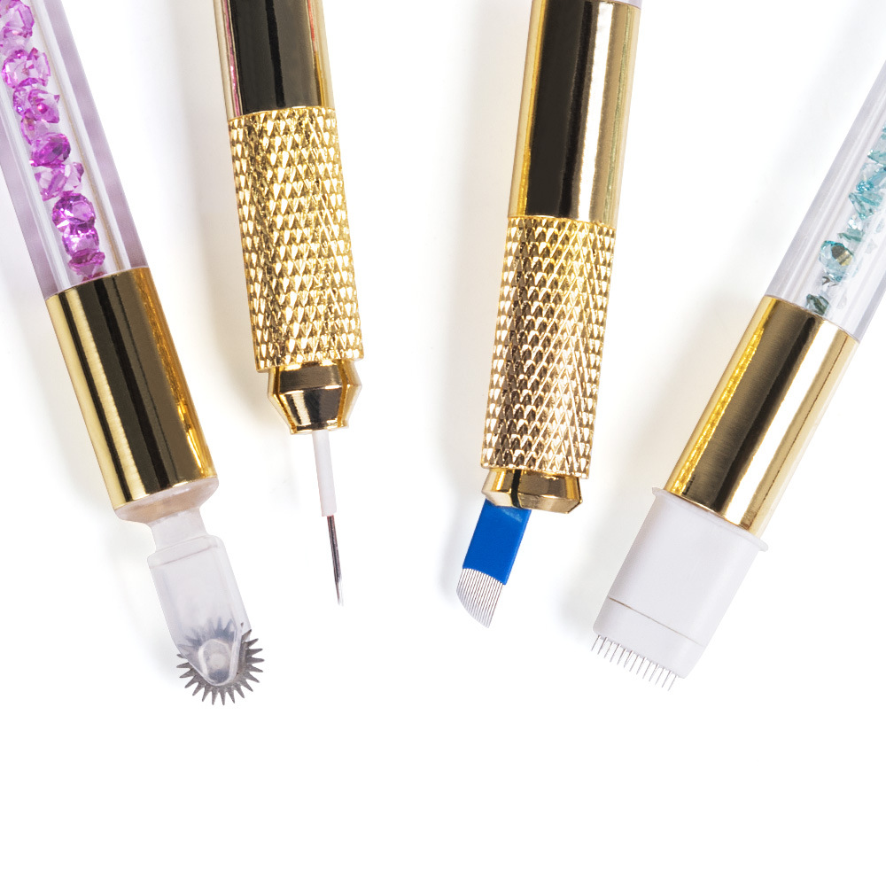 Factory direct gold double-headed crystal embroidery pen No. 4 eyebrow pencil multifunctional embroidery handmade pen