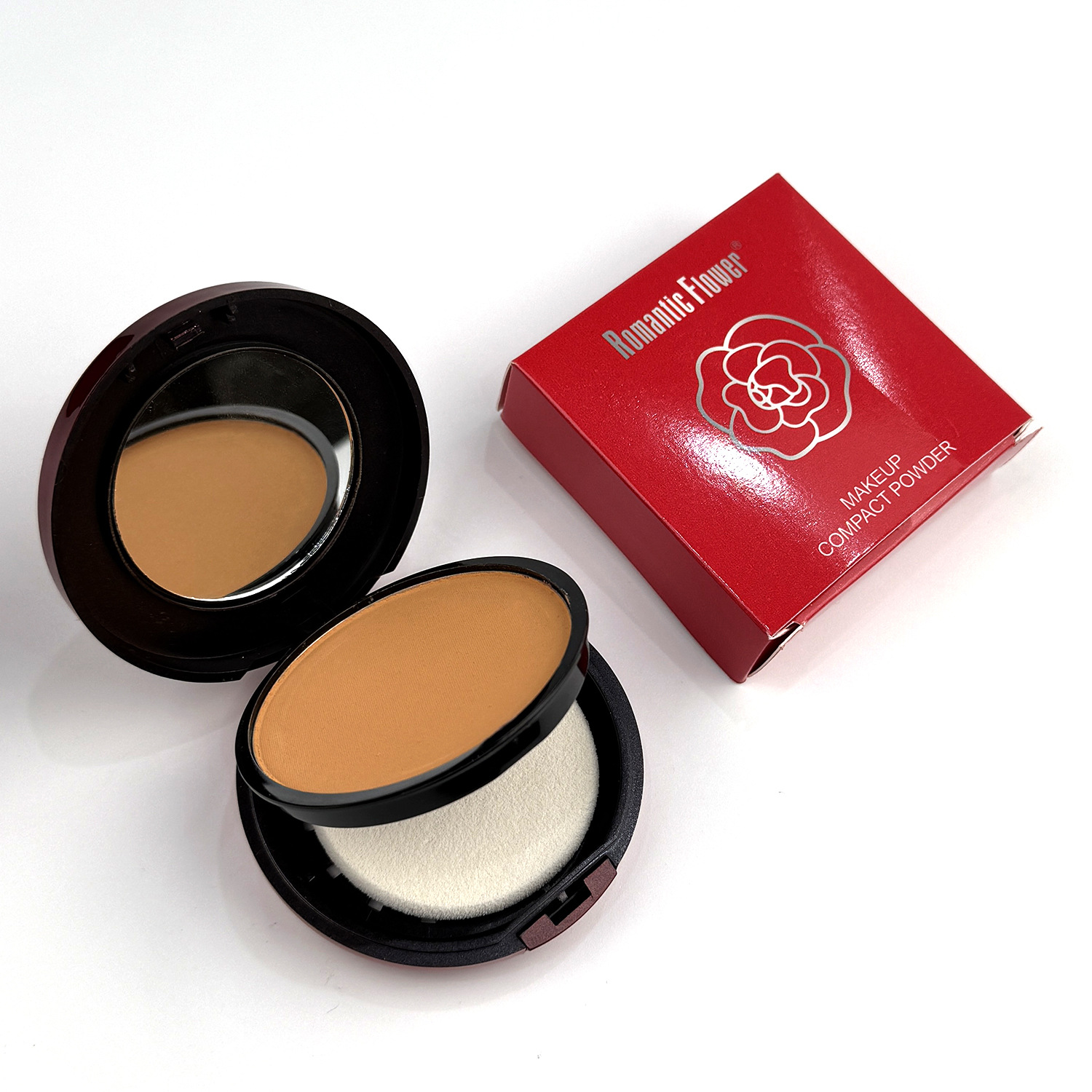 Cross-Border Export of 6-Color Single-Layer Powder Compact with Puff for Concealing and Contouring, Natural and Long-Lasting, Dark Skin Cosmetics