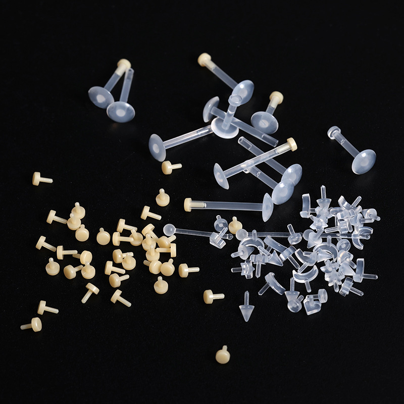Japanese and Korean transparent invisible insertion rod replacement head student transparent flesh color anti-blocking hole raising hole piercing jewelry ear bone nail