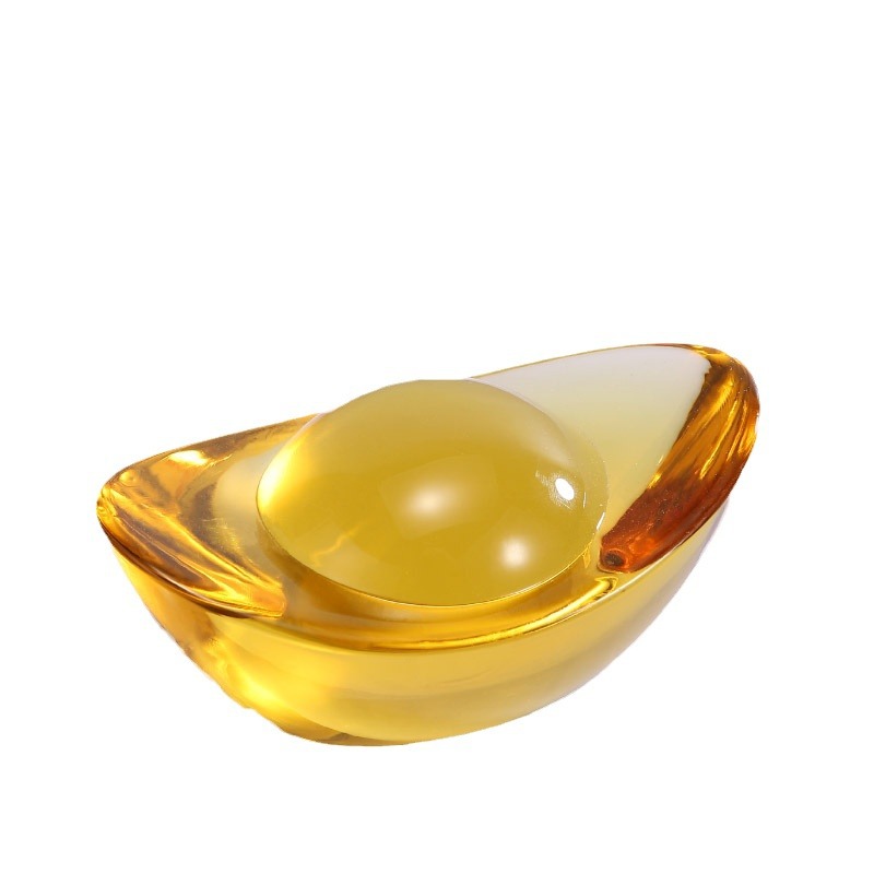 Citrine Yuanbao Ornaments Small Yuanbao Glass Large Gold Yuanbao Treasure Treasure Bowl Gravel Decoration housewarming gift