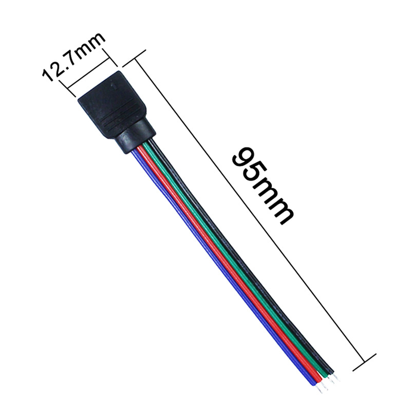 Rgb Light Strip 4-Pin Female Pin Sheathed Wire 4-Pin Male Pin Sheathed Wire Rgb Single-Head Wire Light Strip Connection Wire Copper Wire Core