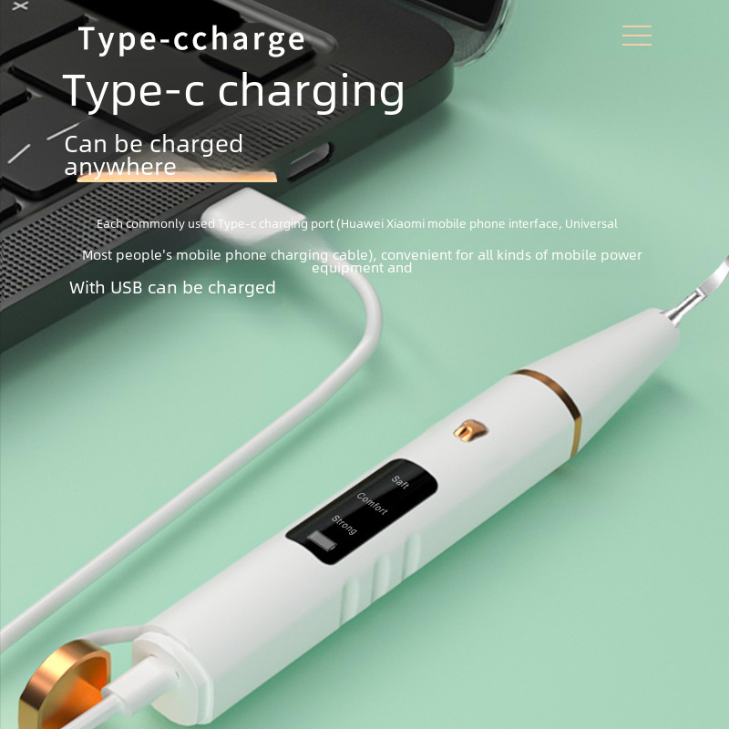 Cross-Border Electric Dental Scaler for Removing Tartar, Ultrasonic Tooth Cleaner, Oral Care with Lighting, Wireless Tooth Cleaner for Whitening
