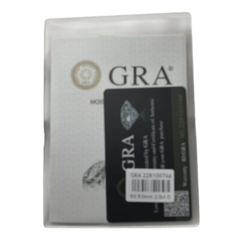 GRA Mosane Certificate Mosane Diamond Certificate One Code Label Moissanite 5 karat Small Ben Three-Piece Black Card Glue suit