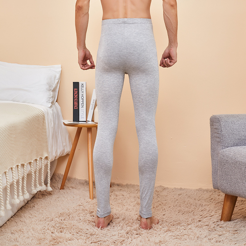 Extended Version Men's Autumn Pants Ultra-Thin Breathable Elastic Comfortable High-Waisted Black Tall Base Layer Pants 6607