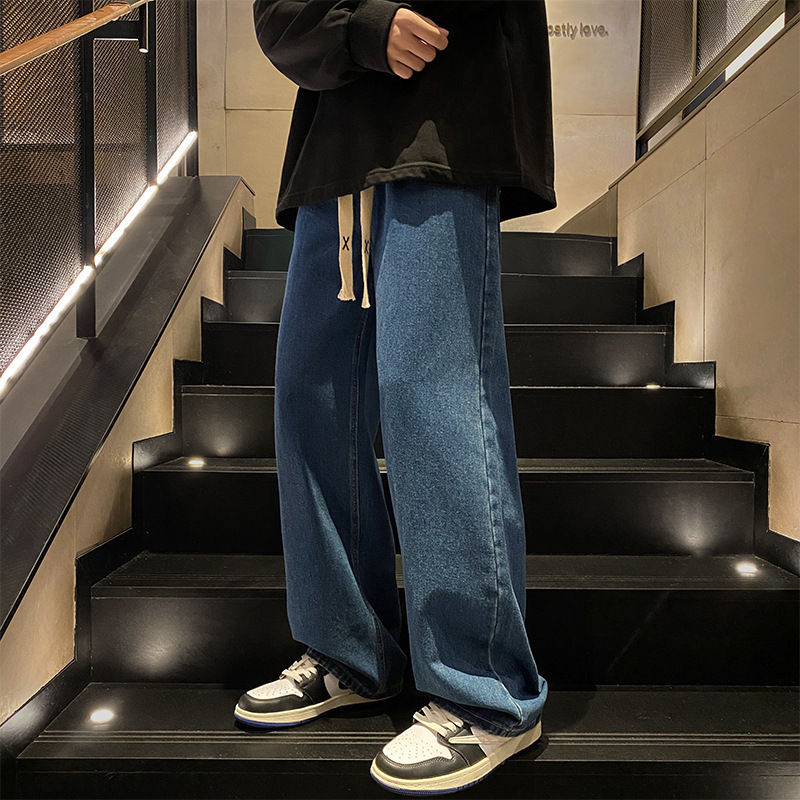 Vintage Jeans Spring and Autumn straight loose comfortable fashion brand wide leg American high street versatile casual long pants men