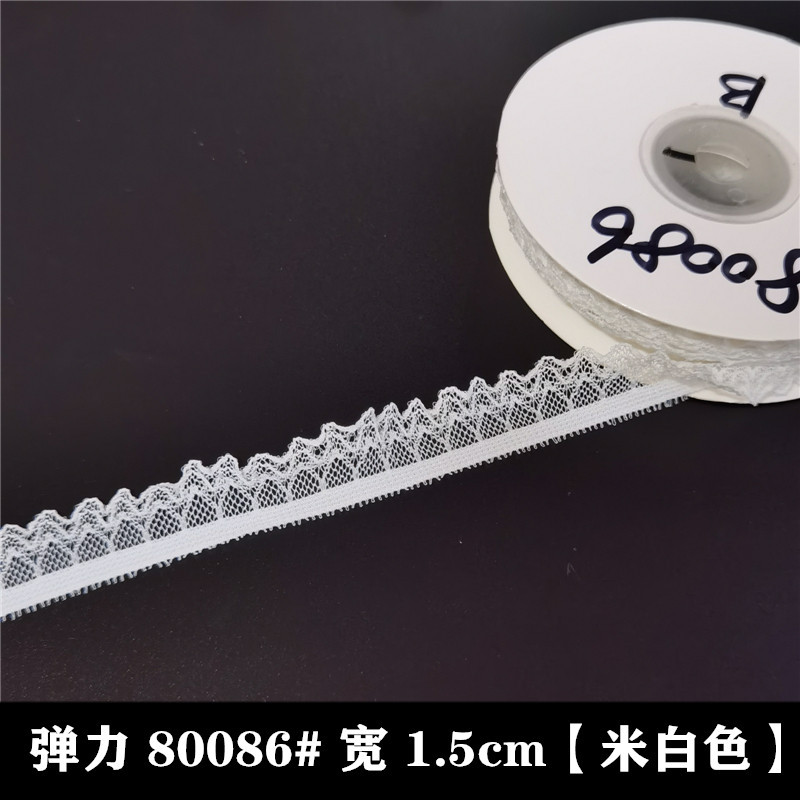 Width 1.5cm Stretch Lace Accessories Handmade DIY Fabric Clothes Skirt Skirt Underlining Decorative Narrow Black and White