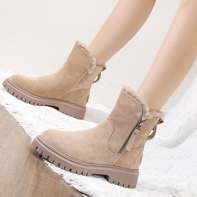 Snow boots for women 2023 Winter new fleece-lined women's shoes warm boots AliExpress thick cotton shoes northeast women's boots