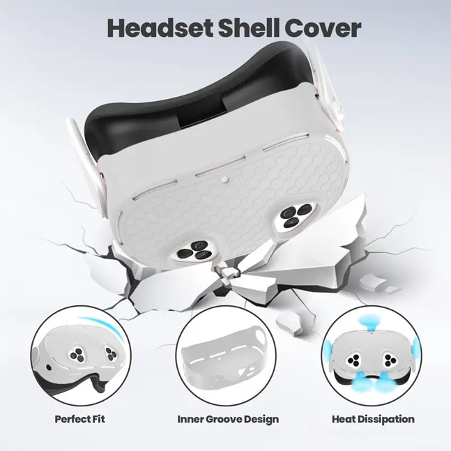 Meta Quest 3S Vr Helmet and Controller Grip Silicone Protective Cover, Oculus Quest 3S