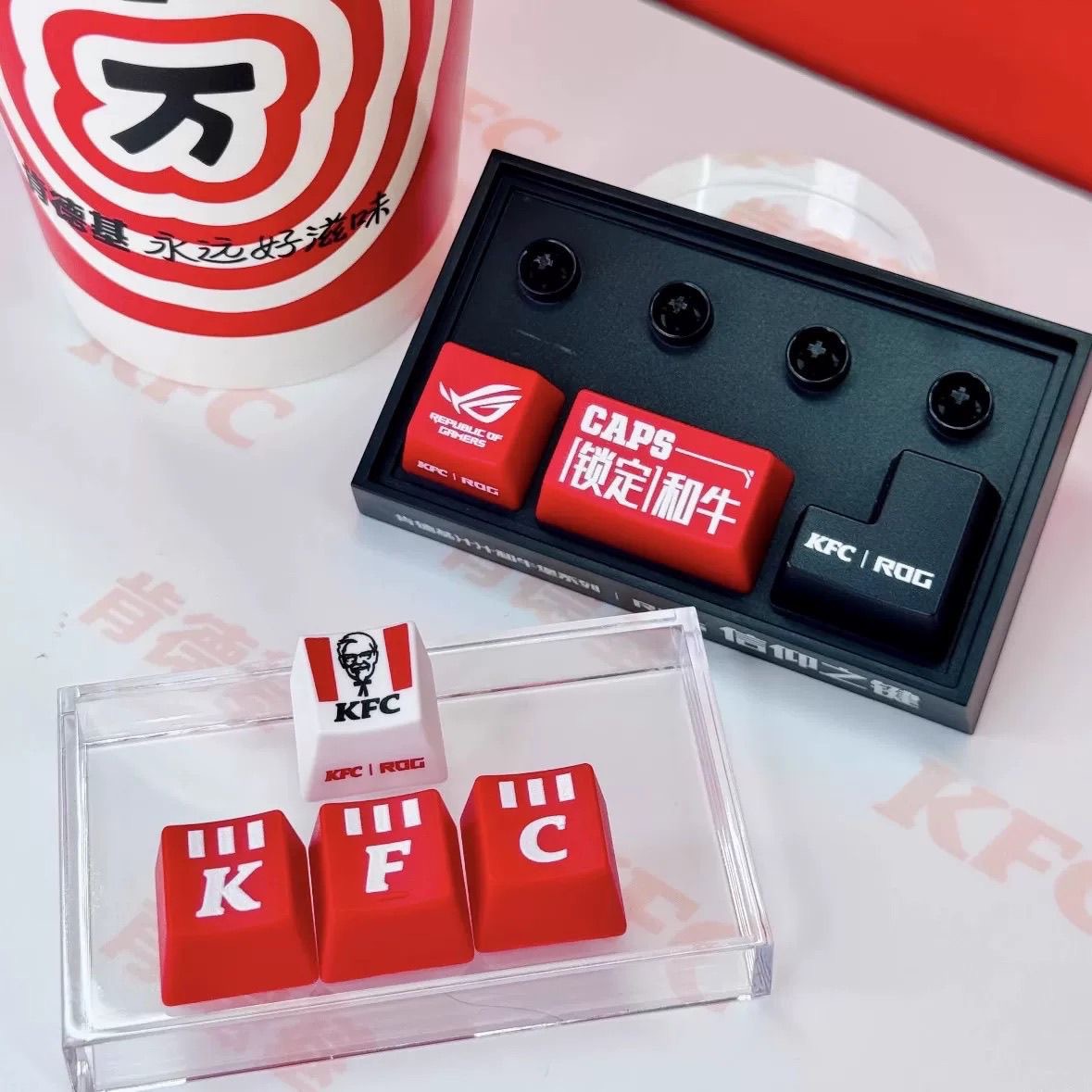 Authentic Purchasing Agent Kfc Rog Keycap Keyboard Accessories Kfc Peripheral Faith Keyboard Co-Branded Toy Keyboard