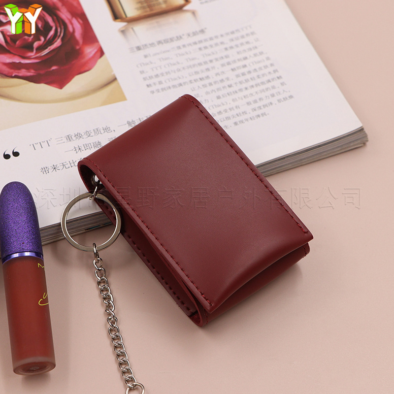 Hot-Selling Ready-Made Foldable Lipstick Bag, Portable Mirror, Easy-To-Make-Up Storage Bag, Logo Printable, Factory Direct Sale
