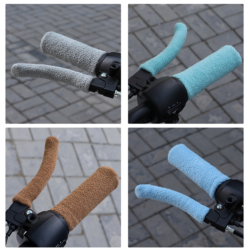 Autumn and winter electric handlebar gloves warm battery car tricycle motorcycle universal gloves anti-off silicone handle