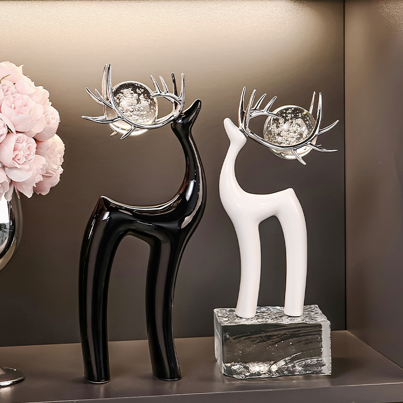 Ornament Deer Accessible Luxury High-End High-End Living Room Wine Cabinet Tv Cabinet Home Decoration Modern Fulu Shuangsu
