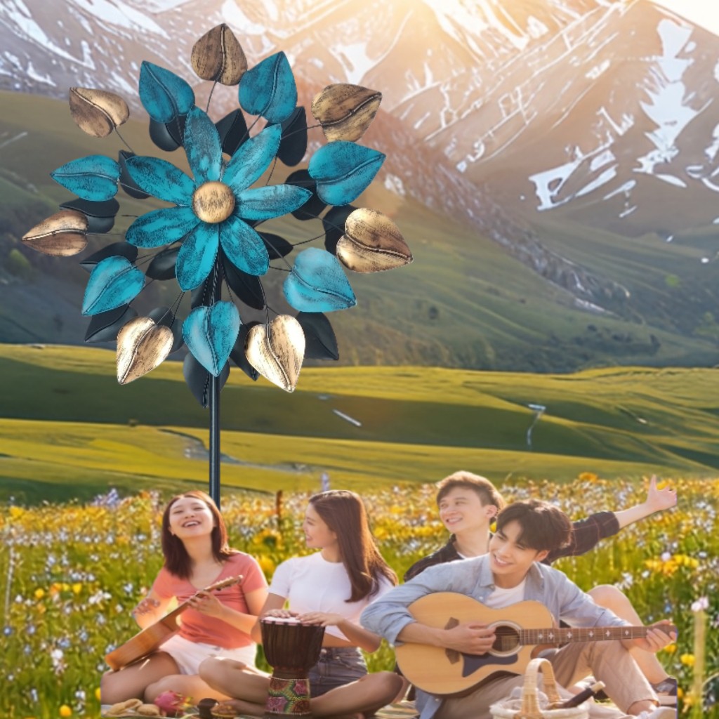 Outdoor Wrought Iron Vintage Heart-Shaped Solar Windmill > Is a Garden > Garden Decoration Plug-In High Purity