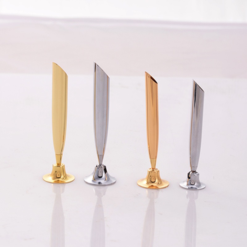 Factory wholesale in stock metal desk pen base hotel front desk pen base LOGO gold silver fixed base