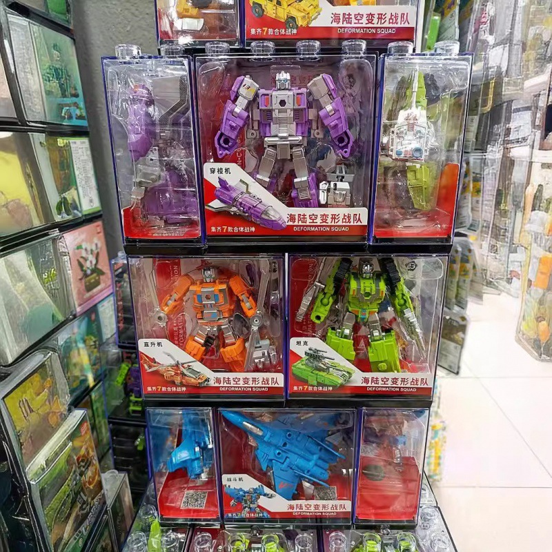 Кантонская звезда команда трансформации моря, земли и воздуха модель мальчика-робота комбинация вертолета броня танка игрушка 7 в 1