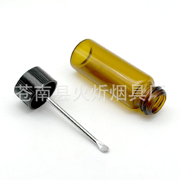 Cross-Border Hot-Selling Snuff Bottle Medicine Box with Snuff Spoon Transparent Glass Medicine Box Storage Bottle Medicine Box Accessories