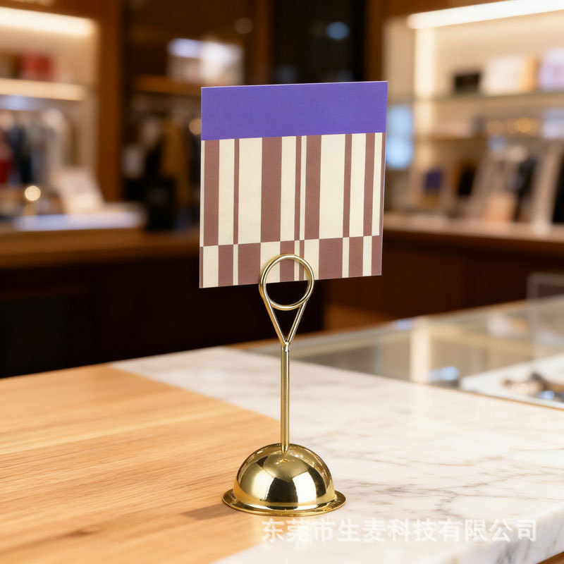 Кросс-бордерная свадебная карточка из нержавеющей стали Меню Карточка для стола Отель Ресторан Вертикальный зажим для стола Банкетный номер стола