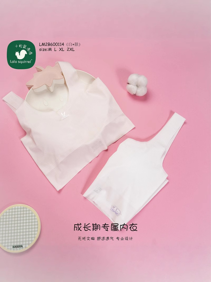 Little Squirrel Lolo Girls Underwear Girls Second Stage Development Early High School Students Summer Thin Bra