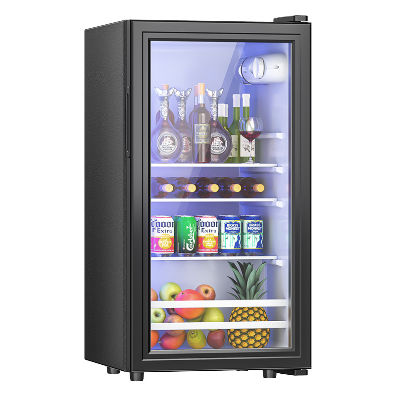 Powerful Ice Bar Home Small Refrigerated Wine Cabinet Large Capacity Commercial Fresh Cabinet Constant Temperature Tea Beverage Transparent Refrigerator