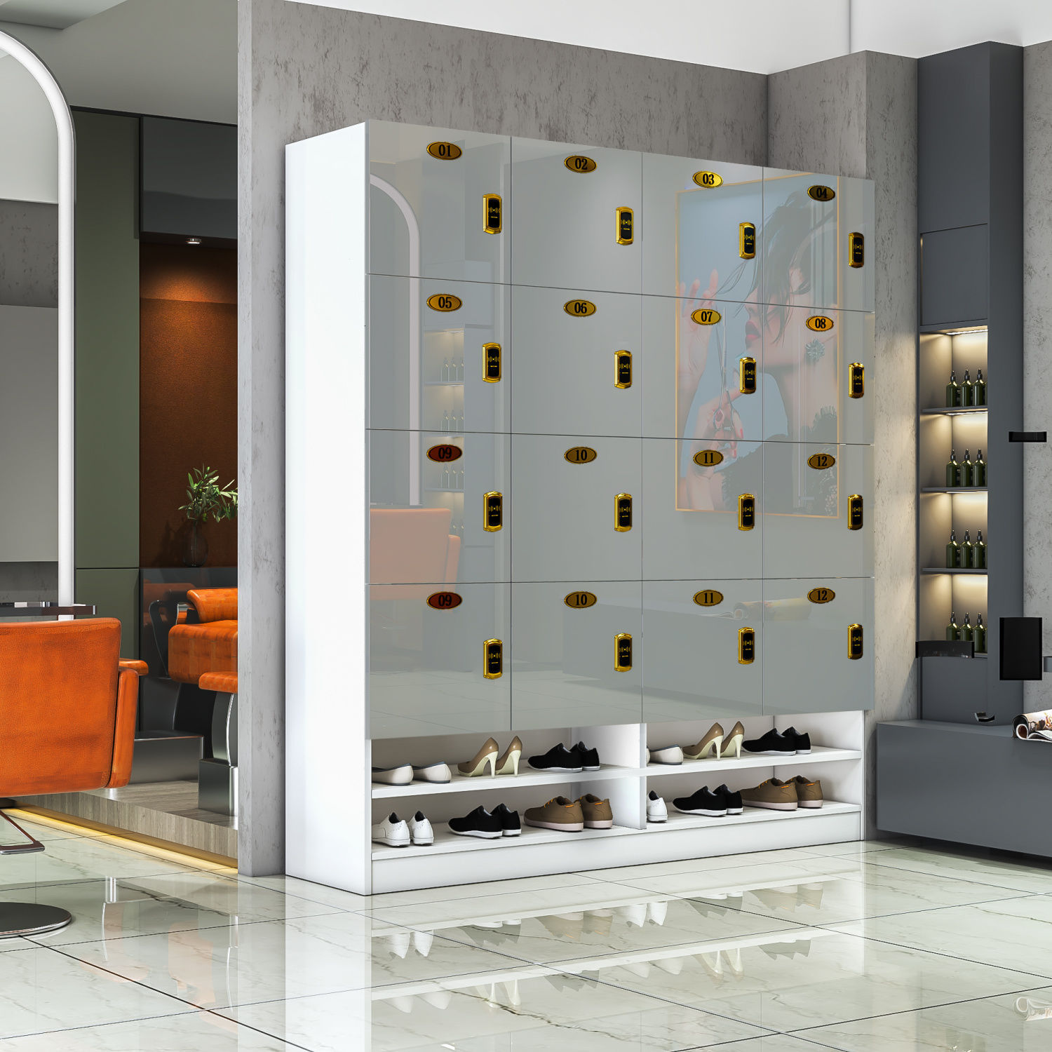 Employee Locker Beauty Salon Bath Center Locker Wooden Bathroom Yoga Studio Gym Locker with Lock