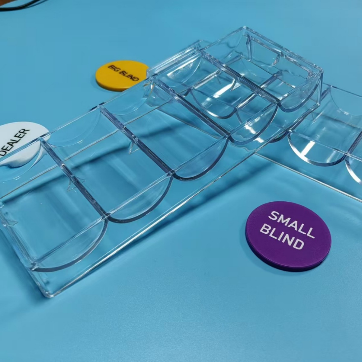 Transparent Coverless Chip Box Can Hold 100 Chip Coin Storage Box Round Chip Rack Points Coin Storage Box Code