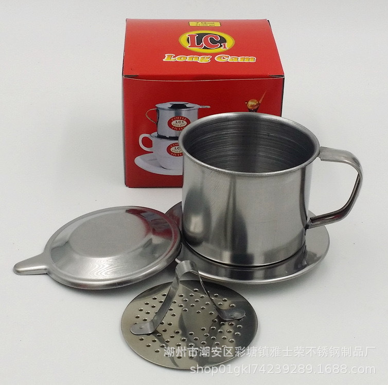 Stainless Steel Coffee Dripper Vietnamese Coffee Pot Drip Pot Hand-Brewed Coffee Filter Cross-Border Exclusive Coffee Pot